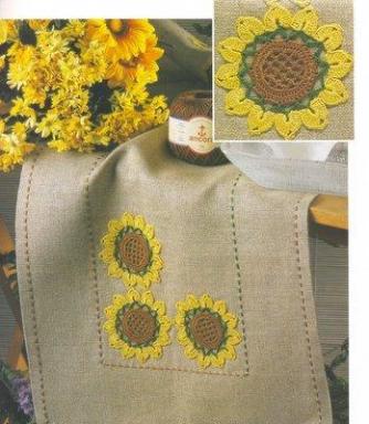 Striscia centro tavola shabby con girasoli all'uncinetto il blog ... Centrotavola uncinetto schema